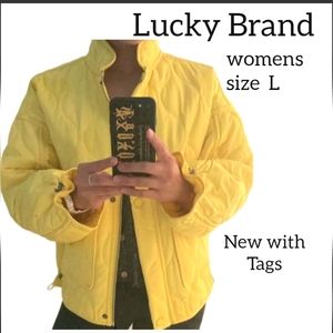 LUCKY BRAND YELLOW LIGHT WEIGHT PUFFER JACKET SIZE L NEW WITH TAGS